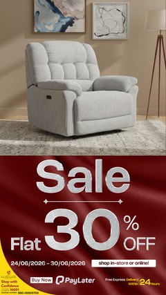 HomesRus 30% off variant: grey fabric recliner armchair